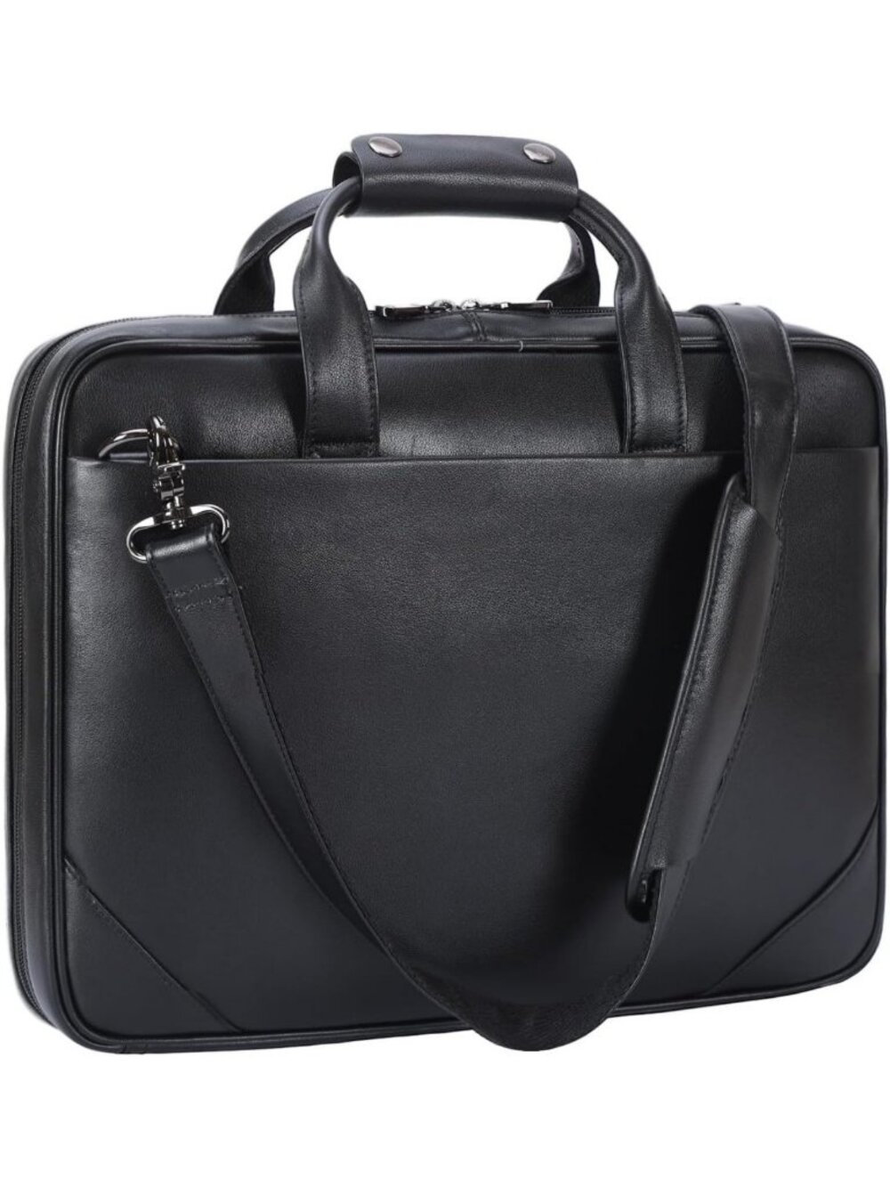 Sleek Slim Leather Laptop Briefcase Messenger Bag for 14" & 16" Devices - Men’s